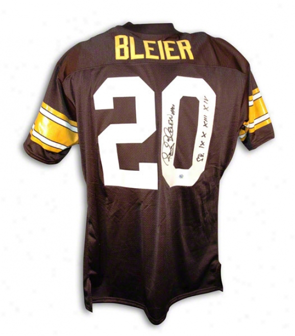 Rocky Bleier Autographed Pittsburgh Steelers Black Throwback Jersey Inscribed &quotsb Ix X Xiii Xiv&quot