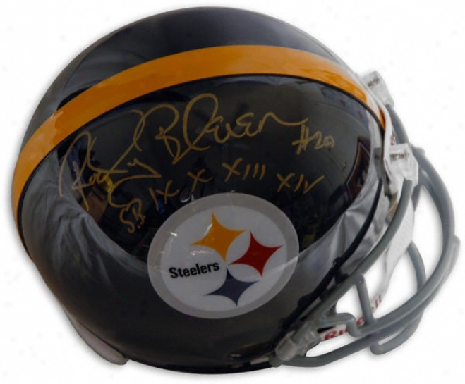 Rocky Bleier Auttographed Pro-line Hdlmet  Details: Pittsburgh Steelers, Tyrowback, With &quotsb Ix, Xx, Xiii, Xiv&quot Inscription