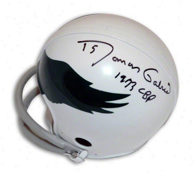 Roman Gabriel Autographed Philadelphia Eagled Throwback Mini Helmet Inscribed &quot1973 Cbp&quot Comeback Player Of The Year