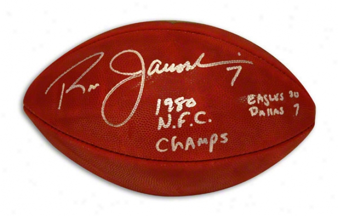 Ron Jaworski Autographed Nfl Football Inscribed &quot1980 Nfc Champs&quot & &quoteagles 20 Dallas 7&quot