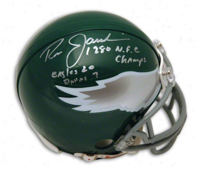 Ron Jaworski Autographed Philadelphi Eagles Mini Helmet Inscribed &quot1980 Nfc Champs&quot & &quoteagles 20 Dallas 7&quot