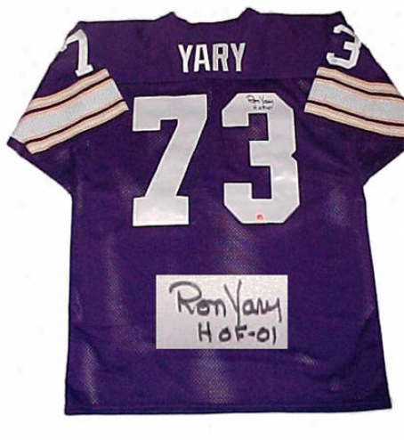 Ron Yary Minnesota Vikings Autogra0hed Purple Throwback Jersey With Hof 01 Inscription