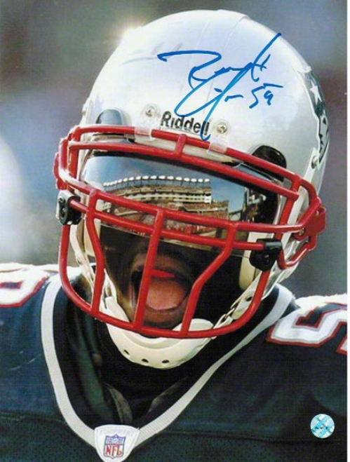 Rosevelt Colvin New England Patriots Autographed 8x10 Photo Close Up