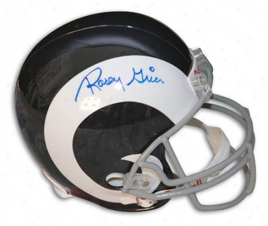 Rosey Grier Los Angeles Rams Autogralhed Replica Helmet