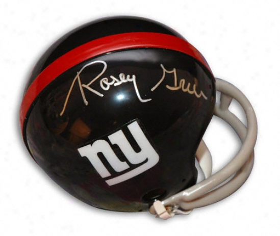 Rosey Grier New York Giants Autographed Mini Helmet