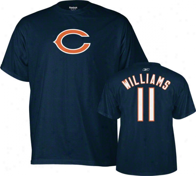 Roy Williams Chicago Bears Navy Reebok Name & Number T-shirt