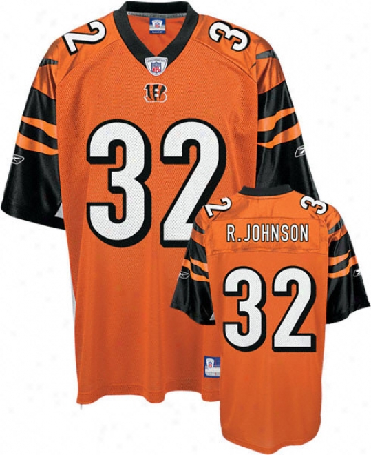 Rudi Johnson Jersey: Reebok Orange Replica #32 Cincinnati Bengals Jersey