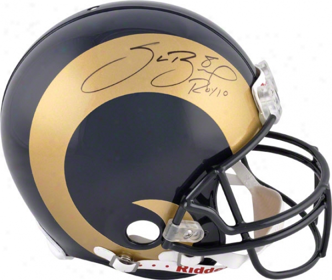 Sam Bradford Autographed Pro-line Helmet  Details: St. Louis Rams, Roy 10 Inscription, Authentic Riddell Helmet