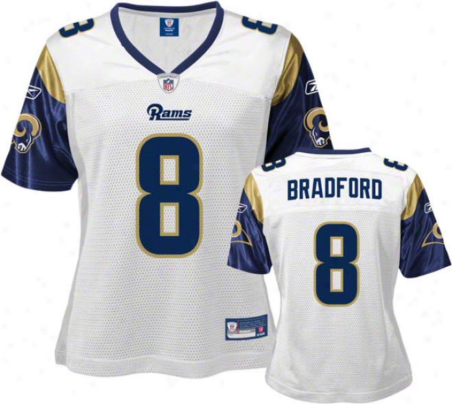 Sam Bradford White Reebok Nfl Repliica St. Louis Rams Women's Jersey