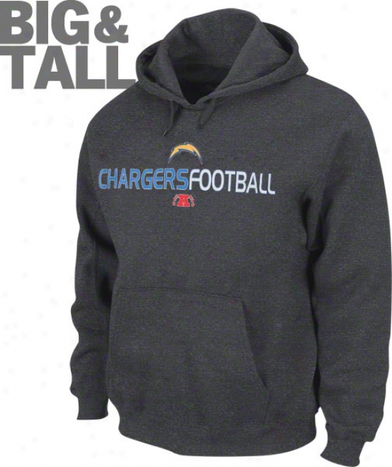 San Diego Chargers Big & Tall Charcoal Primary & Goal Iv Hooded Sweatshirt