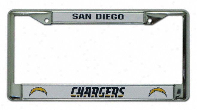 San Diego Chargers Chrome License Plate Frame