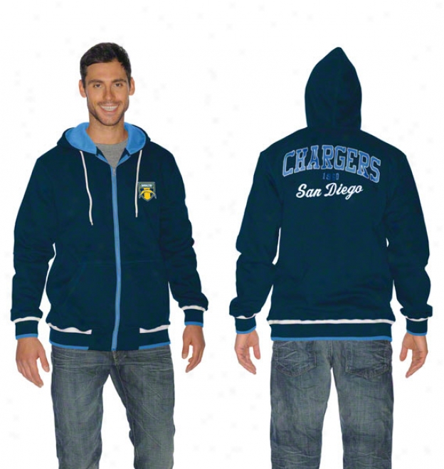 San Diego Chargers First Pick Full-zip Hooded Sweatshirt