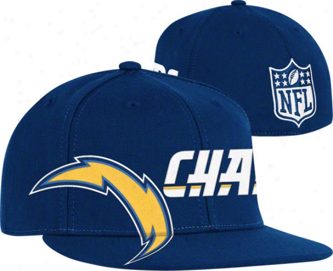 San Diego Chargers Flex Hat: Oversized Embroidered Flat Brim Flex Hat