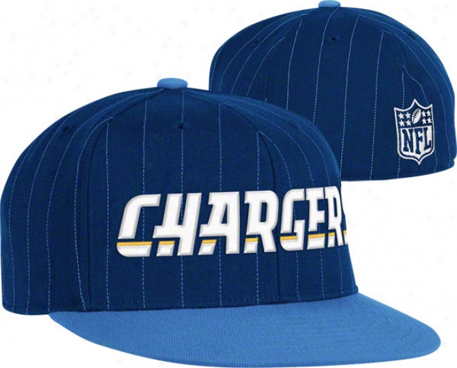 San Diego Chargers Flex Hat: Pinstripe Flat Brim Flex Hat