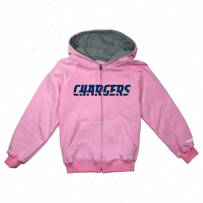 San Diego Chargers Girls (4-6x) Pink Sportsman Full-zip Fleece Hooded Sweatshirt