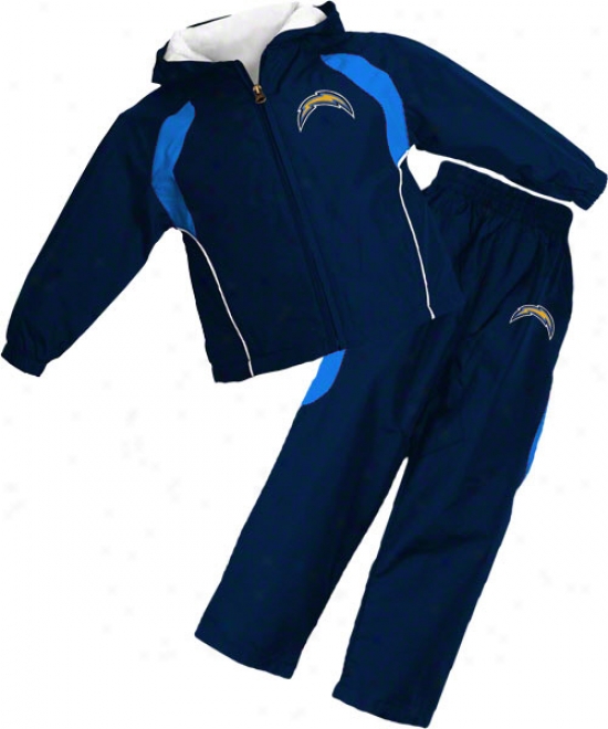 San Diego Chargers Kid's 4-7 Full-zip Hooded Jacket And Languish Set