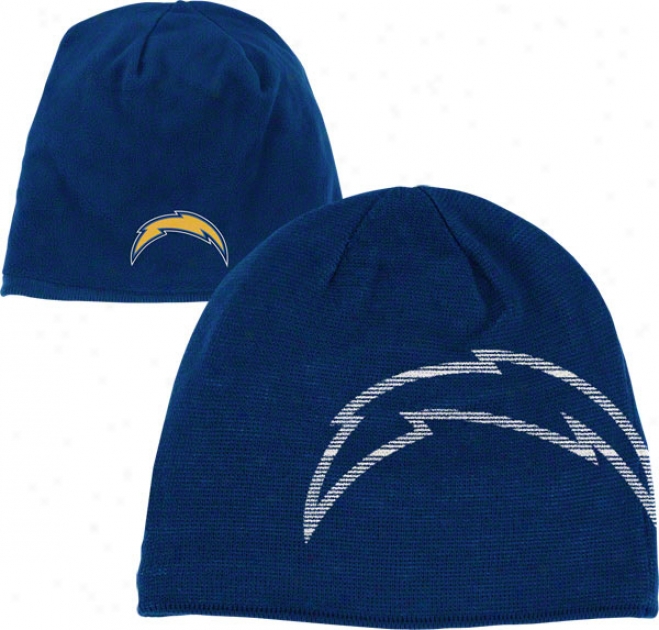San Diego Chargers Knit Hat: Acrylic/fleece Reverisble Uncuffed Knit Hat