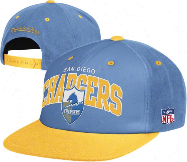 San Diego Chargers Mitchell & Ness Tnrowback Arch W/logo Snapback Hat