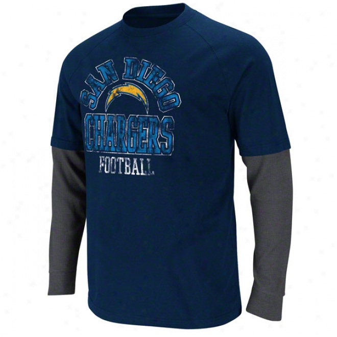 San Diego Chargers Navy Read And Reaft Two-fer T-shirt