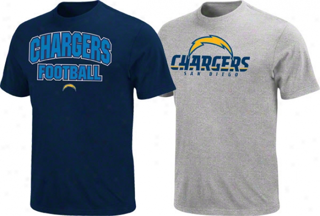 San Diego Chargeers Navy/steel 2 T-shirt Combo Pack