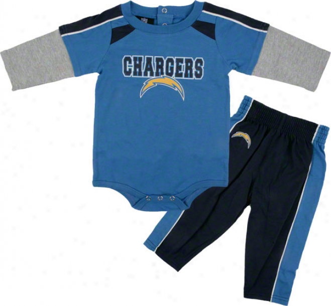 San Diego Chargers Newborn Long Sleeve Creeper And Pants Set