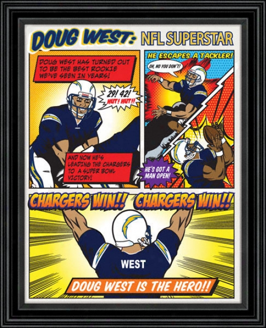 San Diego Chargers Personalized Cartoon Print