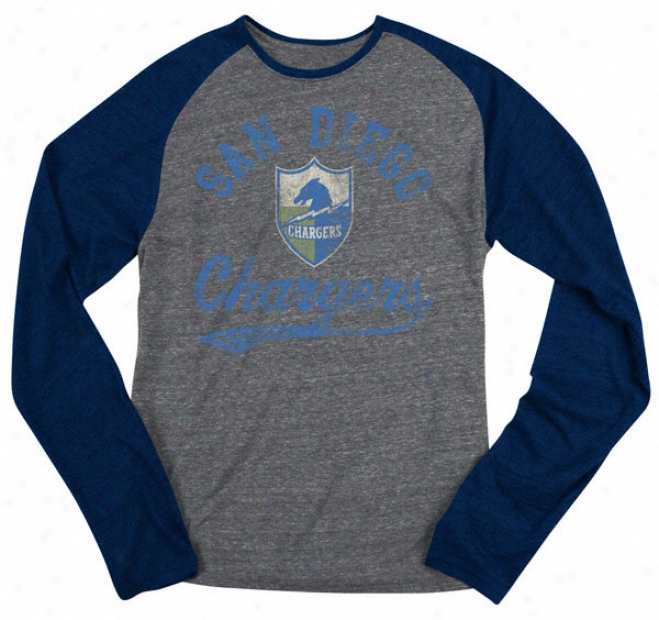 San Diego Chargers Retro Sport The Big Sweep Tri-biend Long Sleeve Raglan T-shirt