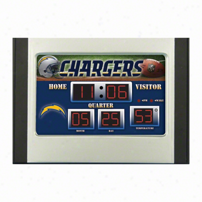 San Diego Chargers Scoreboard Desk Clock