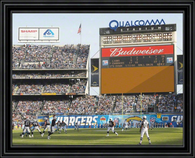 San Diego Chargers Scoreboard Memories Customized 11x14 Black Framed Photograph