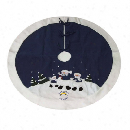 San Diego Chargers Snowman Tree Skirt