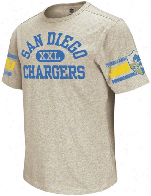 San Diego Chargers Vintage Appliqu Grey Crew T-shirt