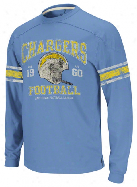 San Diego Chargers Vintage Appliqu Throughout Sleeve Light Blue T-shirt