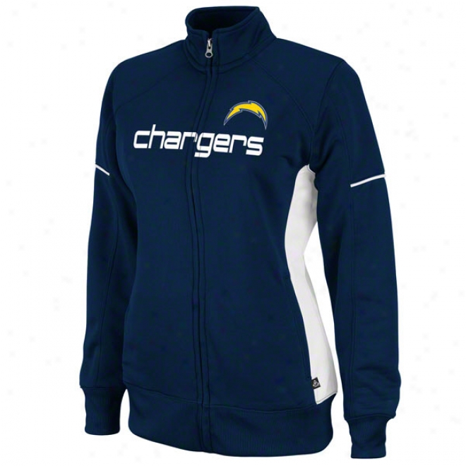 San Diego Chargers Women's Counter Navy Full-zip Track Jacket