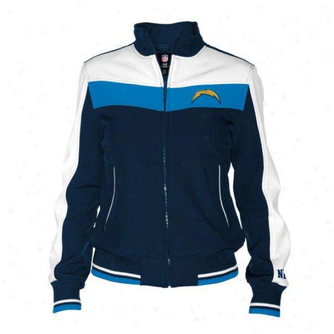 San Diego Chargers Women's Dazzle Script Navy Full-zip Track Jerkin