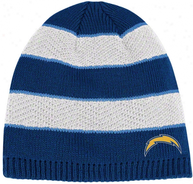 San Diego Chargers Women's Knit Hat: Herringbone Striped Knit Hat