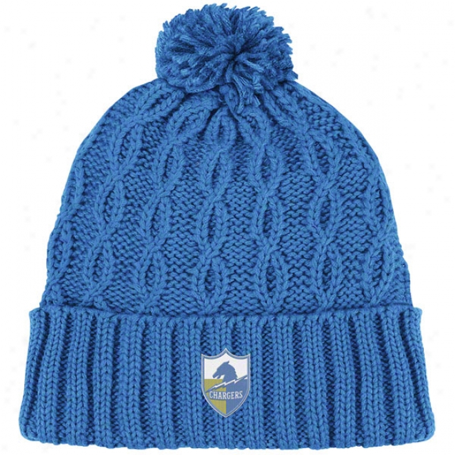 San Diego Chargers Women's Knif Hat: Retro Pom Cuffed Join Hat