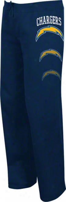 San Diego Chargers Women's Lateral Spirit Ii Navy Fleece Pants