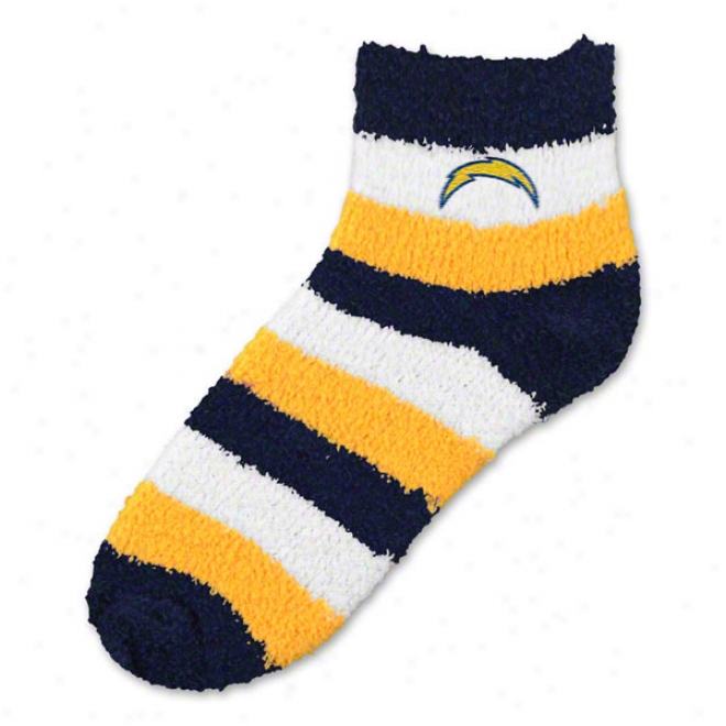 San Diego Chargers Womsn's Pro Stripe Sleep Soft Socks