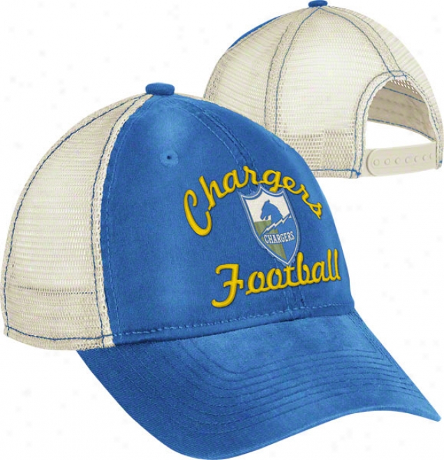 San Diego Chargers Women's Throwback Hat: Vintage Classic Slouch Mesh Move Adjustable Hat