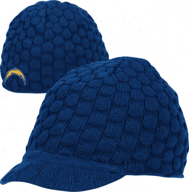 San Diego Chargers Women's Vissor Knit Hat: Cheerleader Style Visor Knit