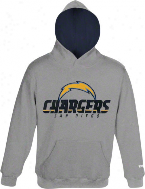 San Diego Chargers Youth Grey Sportsman Fleece Hooded Sweatshirt