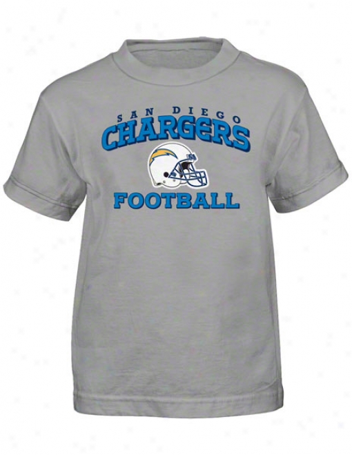 San Diego Charers Youth Grey Stacked Helmet T-shirt