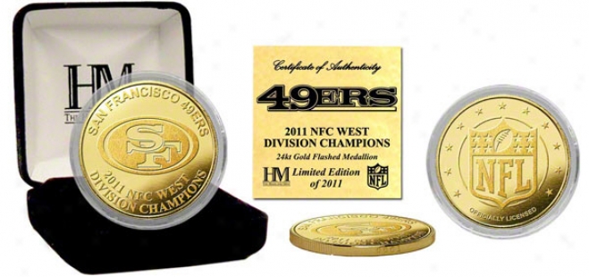 San Francisco 49ers 2011 Nfc West Division Champions 24kt Gold Coin