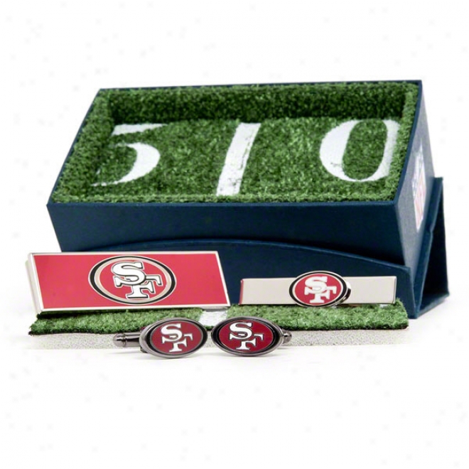 San Francisco 49ers 3-piece Gift Set: Money Clip, Cufflinks & Tie Bar