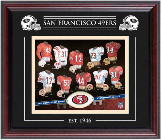 San Francisco 49ers - Evolution - Framed 8x10 Collage With Laser Etching