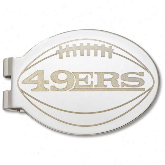 San Francisfo 49ers Silver Plated Laser Engraved Money Clip