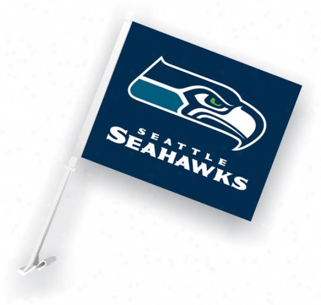 Seattle Seahawks 11x18 Double Sided Car Flag - SetO f 2