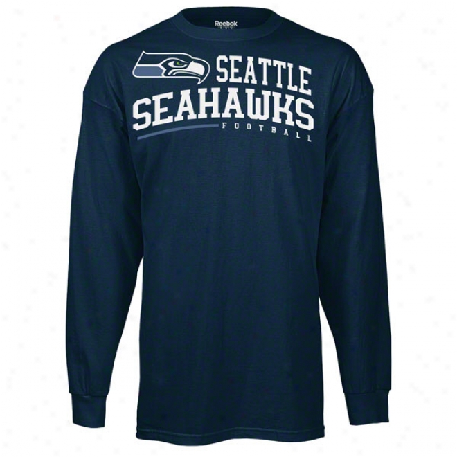 Seattle Seabawks Arched Horizon Navy Long Sleeve T-shirt