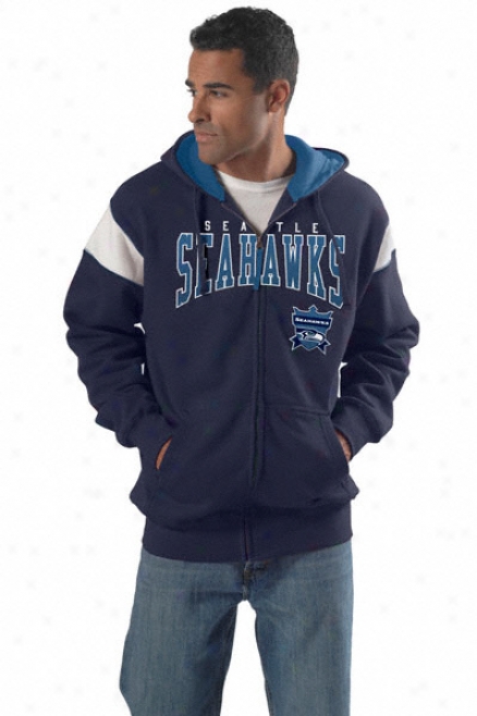 Seattle Seahawks Color City ~ Full-zip Fleece Hooded Sweatshirt