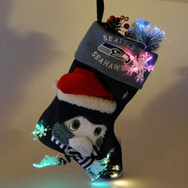 Seattle Seahawks Fbier Optic Mascot Stocking